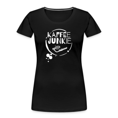 Frauen Premium Bio T-Shirt mit Kaffeejunkie Aufdruck