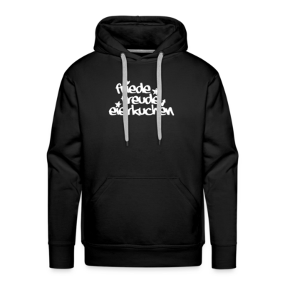 Premium Hoodie Herren mit Friede, Freude, Eierkuchen Aufdruck