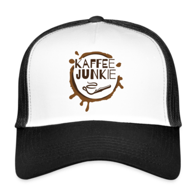 Trucker Cap mit Kaffeejunkie Aufdruck