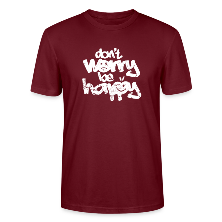 Männer Bio-T-Shirt mit "don't worry be happy" Aufdruck – Bild 4