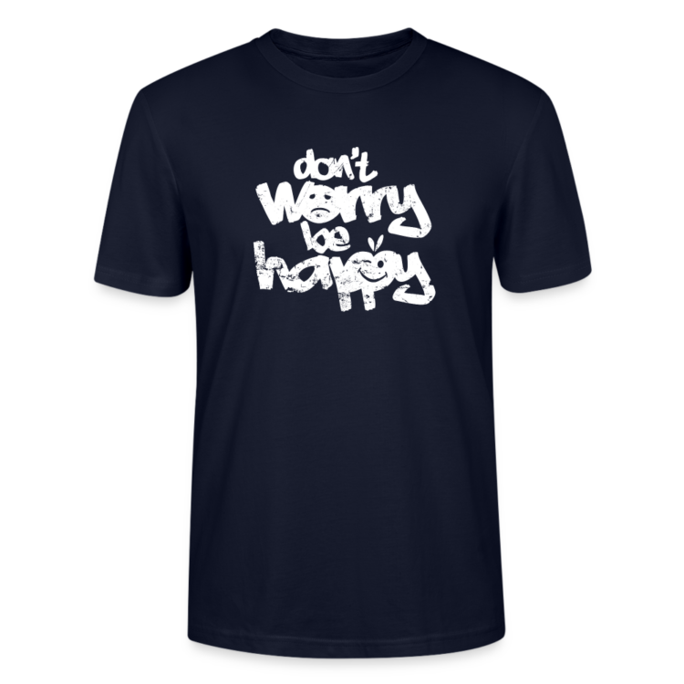 Männer Bio-T-Shirt mit "don't worry be happy" Aufdruck – Bild 2