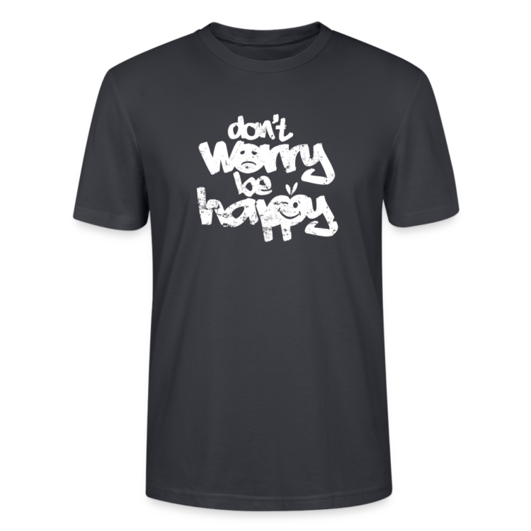 Männer Bio-T-Shirt mit "don't worry be happy" Aufdruck – Bild 3