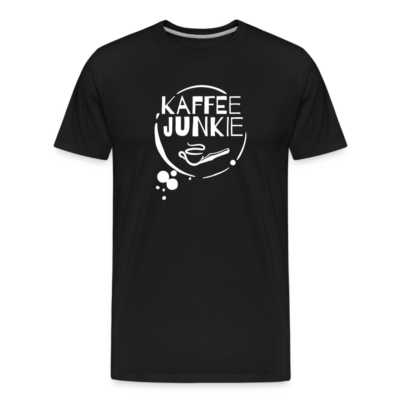 Männer Premium Bio T-Shirt mit Kaffeejunkie Aufdruck