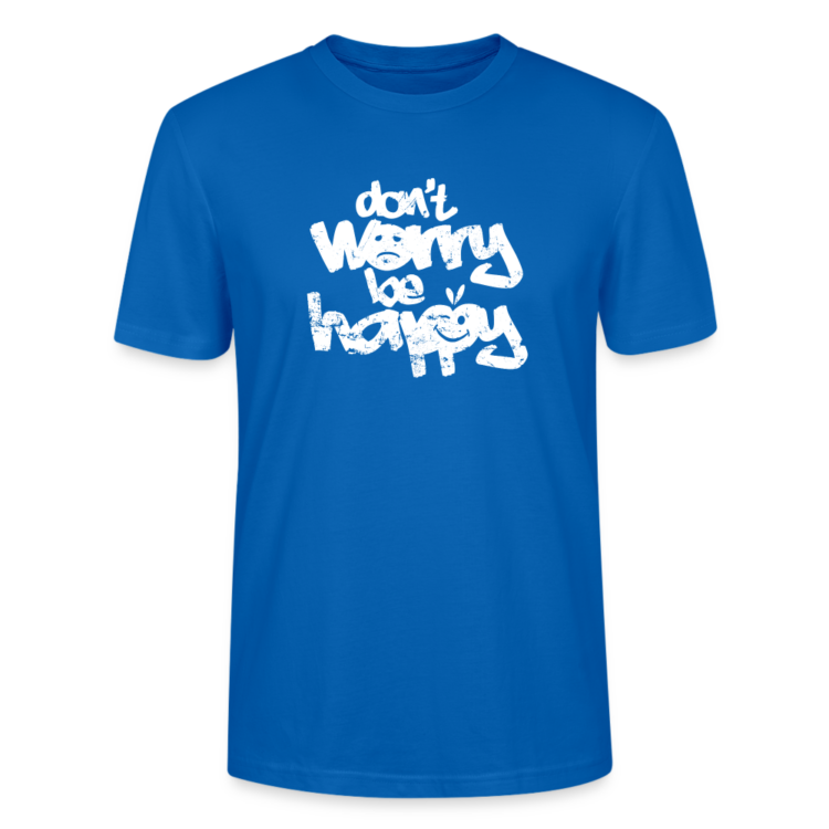 Männer Bio-T-Shirt mit "don't worry be happy" Aufdruck – Bild 5