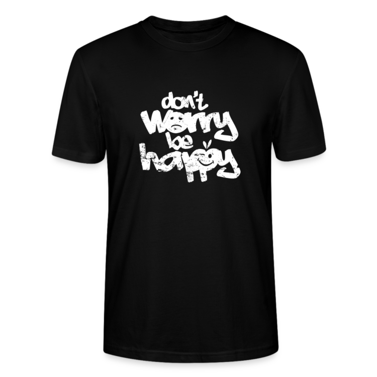 Frauen Bio-T-Shirt mit "don't worry be happy" Aufdruck