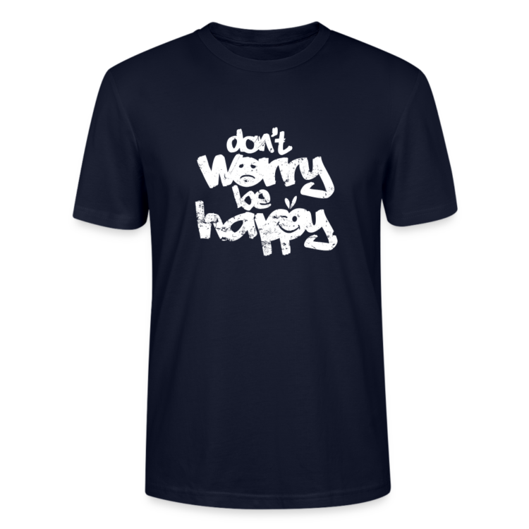 Frauen Bio-T-Shirt mit "don't worry be happy" Aufdruck – Bild 2