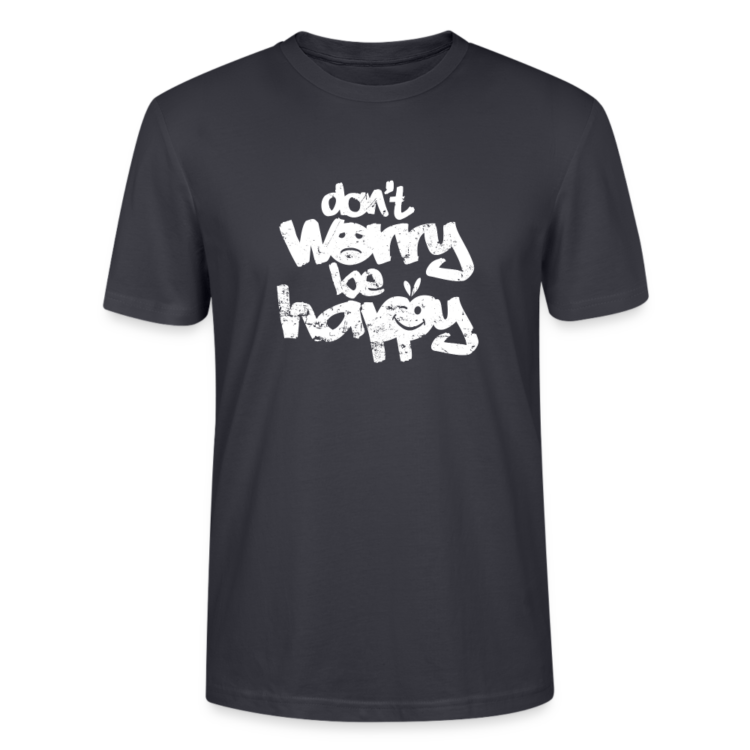 Frauen Bio-T-Shirt mit "don't worry be happy" Aufdruck – Bild 3